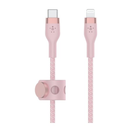 flätad kabel usb-c till lightning med flexibel silikonkärna pro-flex caa011ds 100 cm