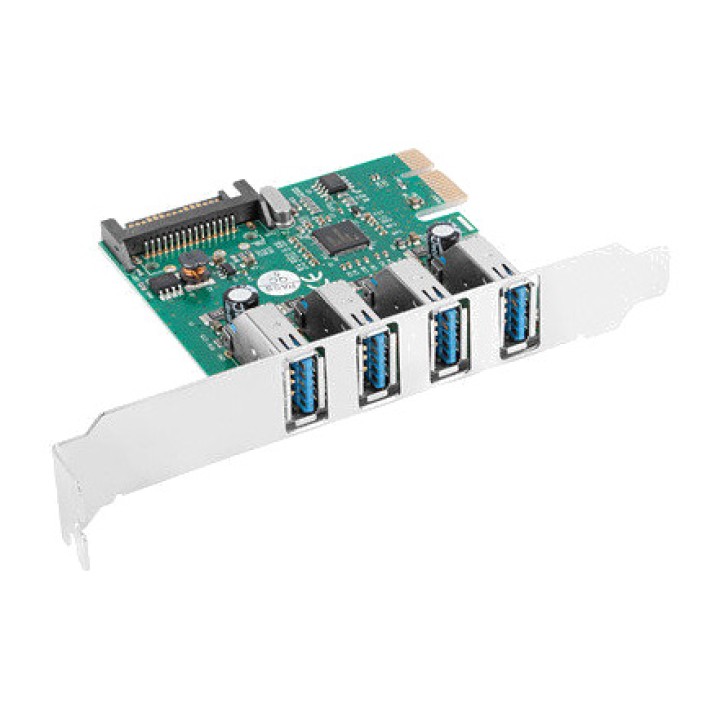 LANBERG Scheda PCI Express a basso profilo con 4 porte USB-A