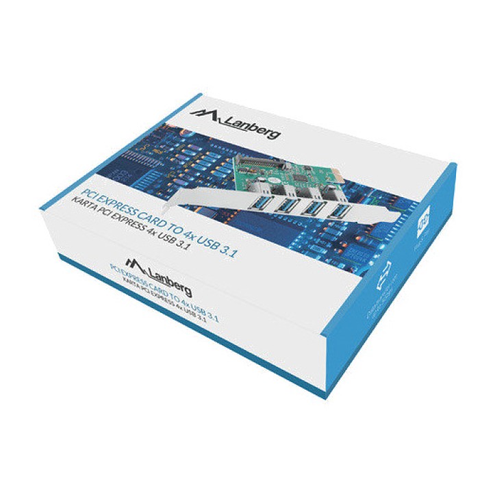 LANBERG Carte PCI Express low profile avec 4 ports USB-A X1
