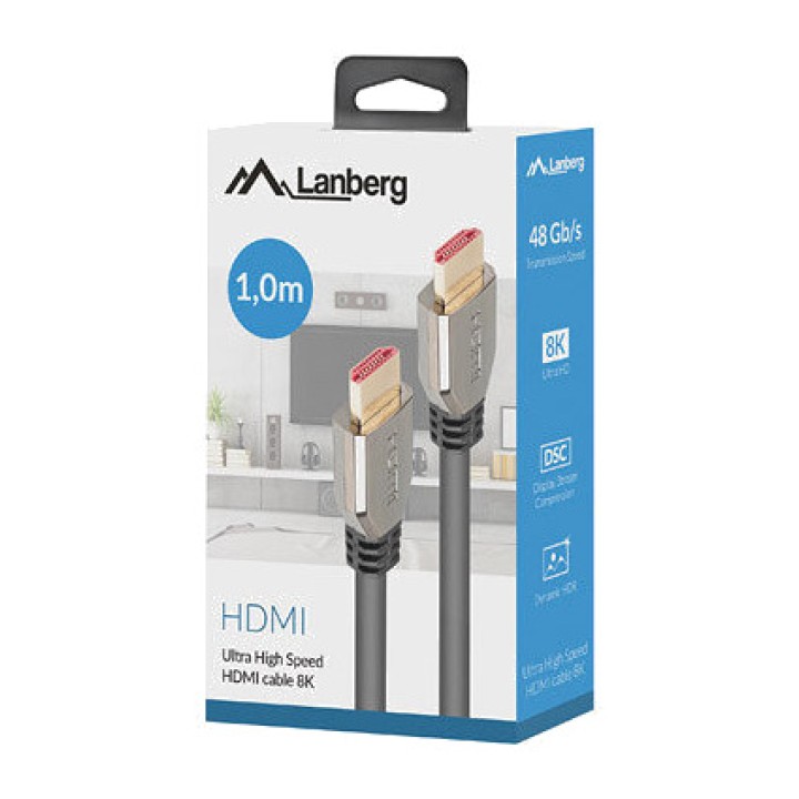 LANBERG Χάλκινο καλώδιο HDMI με αρσενικά βύσματα V2.1 8K