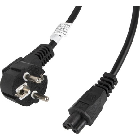 nätkabel klöverform med schuko-kontakt cee-7/7 iec-c5 vde 3 m ca-c5ca-11cc-003-bk