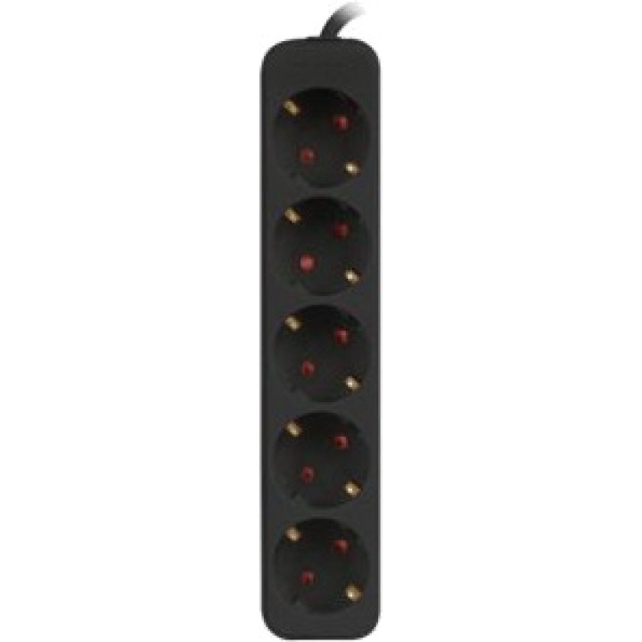 LANBERG Regleta de 5 tomas schuko 2500W 1,5M PS0-05F-0150-BK