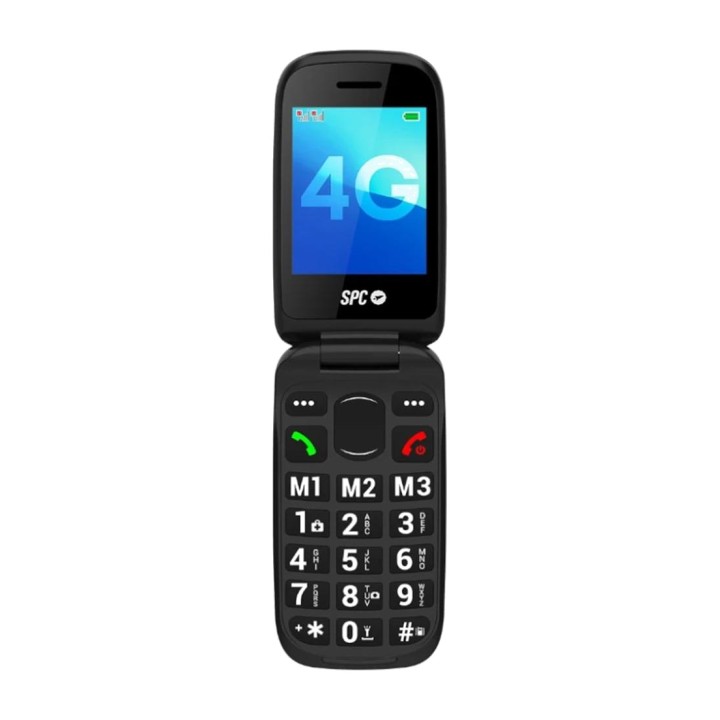 SPC Clamshell mobile phone for seniors with charging dock
