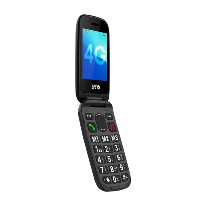 SPC Teléfono móvil de tapa para mayores con base cargadora