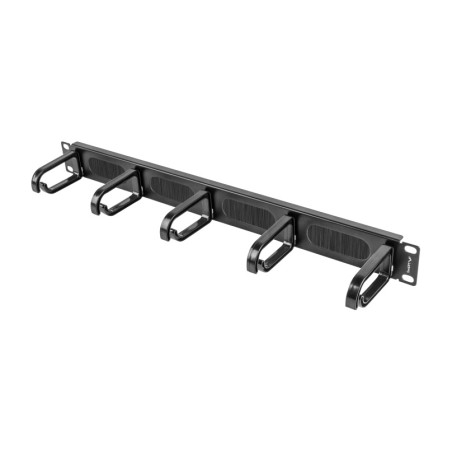 organizzatore di cavi tipo b con 5 anelli e spazzola per armadio rack 19" 1u ak-1203