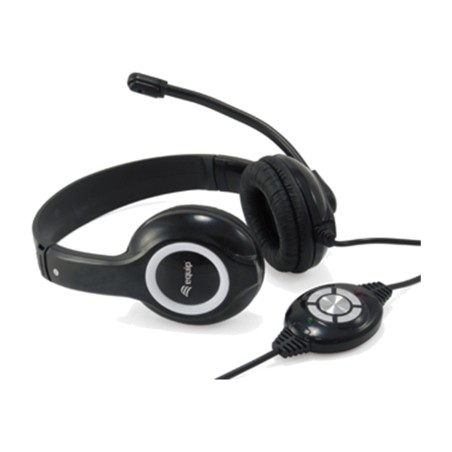 hörlurar med huvudband, flexibel mikrofon och volymkontroll usb-a-2m