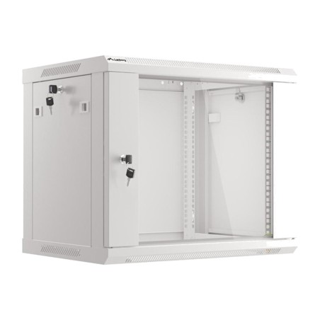 rack szekrény üvegajtóval falra szereléshez 19" 9u 600x450mm wf01-6409-10