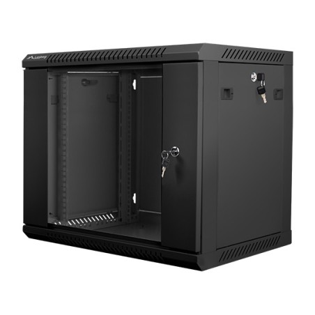 rackskab med glaslåge til vægmontering 19" 9u 600x450mm wf01-6409-10