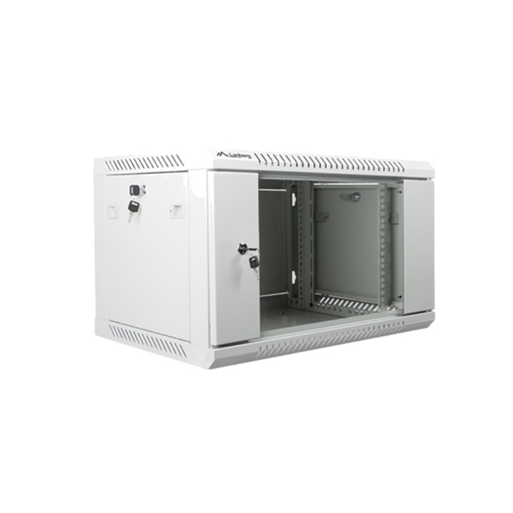 LANBERG Wandmontierter Rackschrank mit Glastür 19" 6U