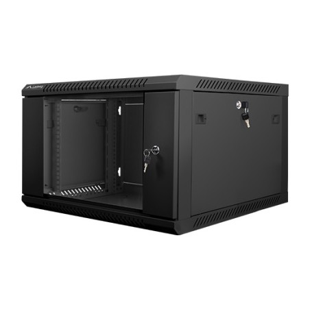 rackova skriňa so sklenenými dverami na montáž na stenu 19" 6u 600x600mm wf01-6606-10