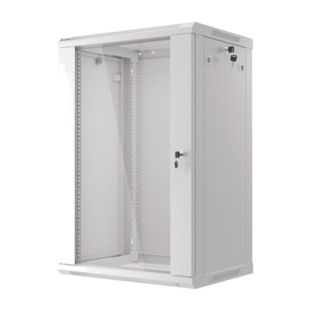 rack szekrény üvegajtóval falra szereléshez 19" 18u 600x450mm wf01-6418-10
