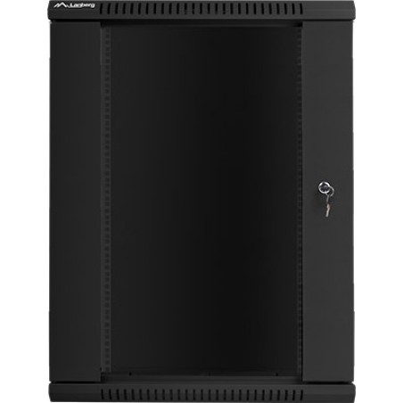 szafa rack ze szklanymi drzwiami do montażu na ścianie 19" 18u 600x450mm wf01-6418-10