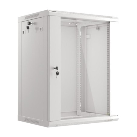 rackskåp med glasdörr för väggmontering 19" 15u 600x450mm wf01-6415-10