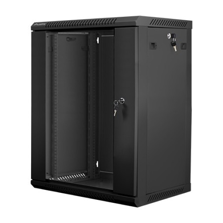 ντουλάπι rack με γυάλινη πόρτα για τοποθέτηση σε τοίχο 19" 15u 600x450mm wf01-6415-10
