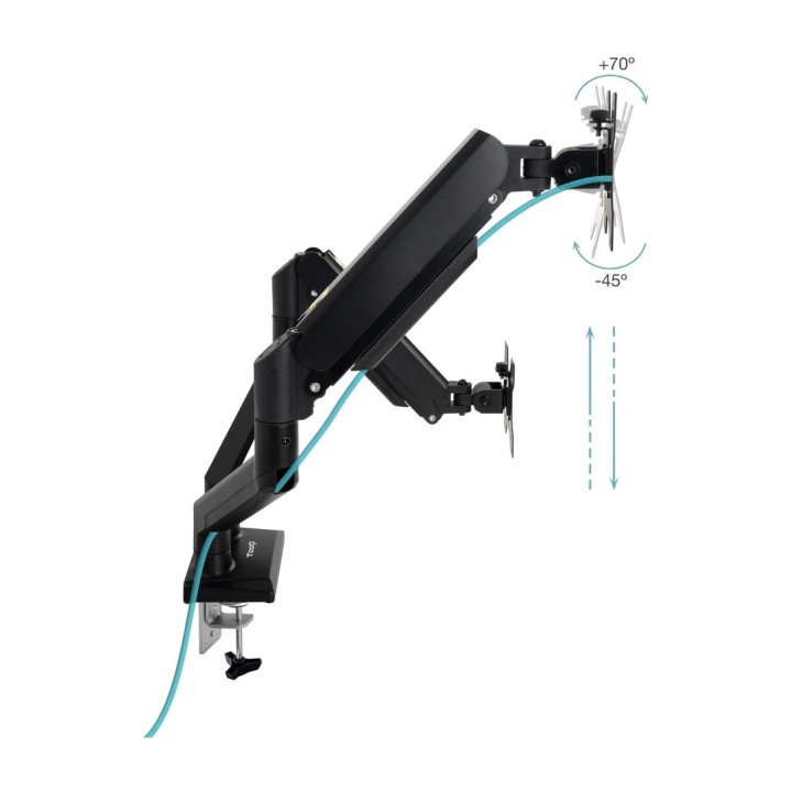 TOOQ Dual monitor stand with gas arms and desk mounting