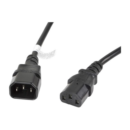 stromverlängerungskabel mit buchse und stecker für pc iec-c13 c14 vde 3 m ca-c13e-11cc-0030-bk