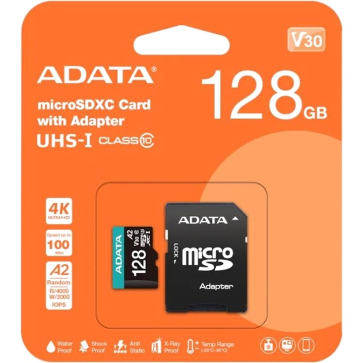 ADATA MicroSDXC-kaart met SD-adapter PREMIER-PRO 128GB UHS-I