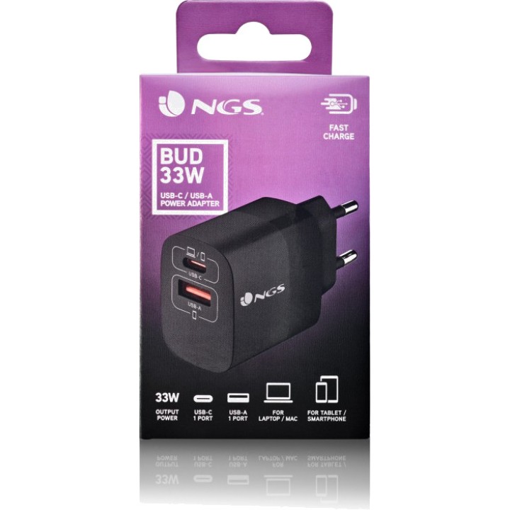 NGS GaN-Wandladegerät mit Schnellladefunktion BUD33W 33W