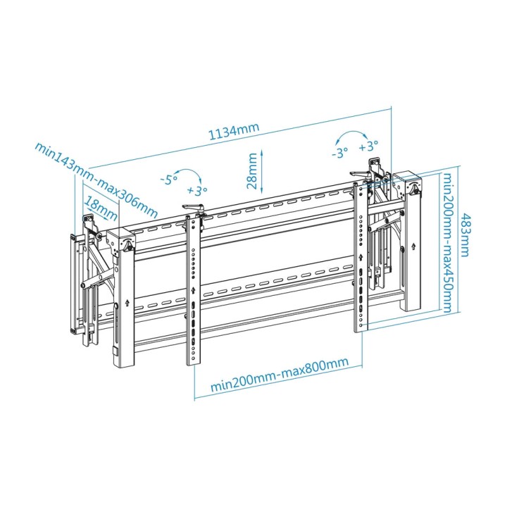 TOOQ Supporto a parete per videowall TQVW5470T 45-70" 70KG