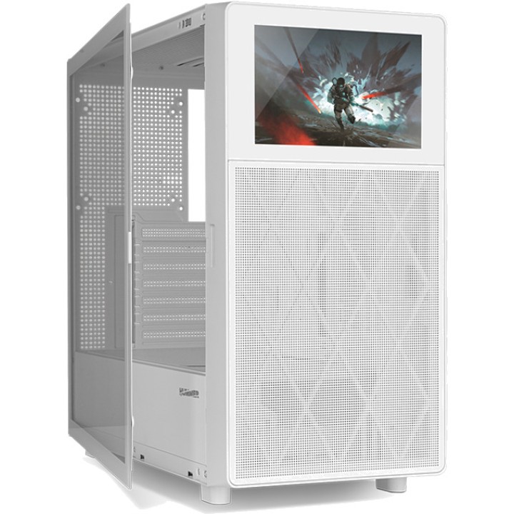 NOX Gaming-datorchassi semi-tower ATX med härdat glas och