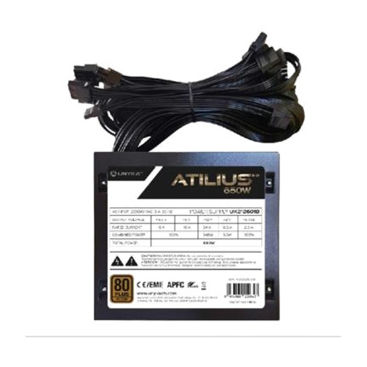 UNYKACH Alimentatore ATX 80 Plus Bronze per PC ATILIUS-2.0