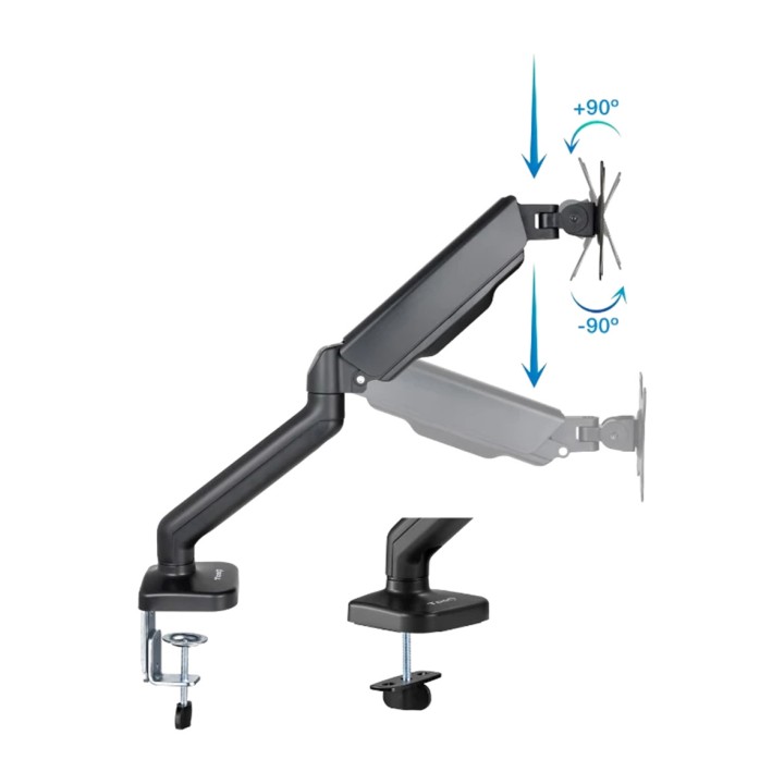 TOOQ Support pour moniteur avec bras à ressort et fixation