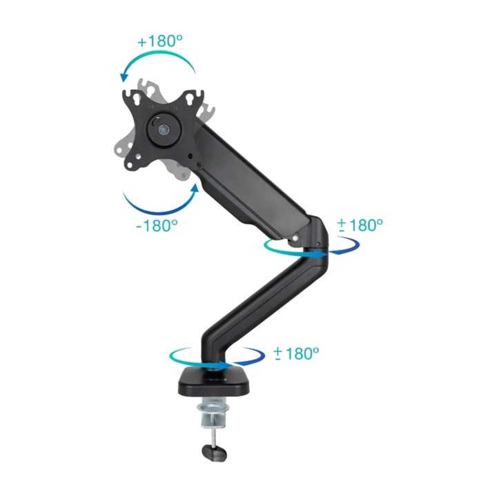 TOOQ Support pour moniteur avec bras à ressort et fixation