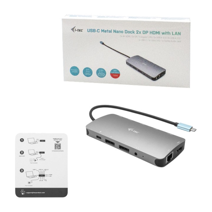 I-TEC Mini docking station USB-C con red, HDMI y doble