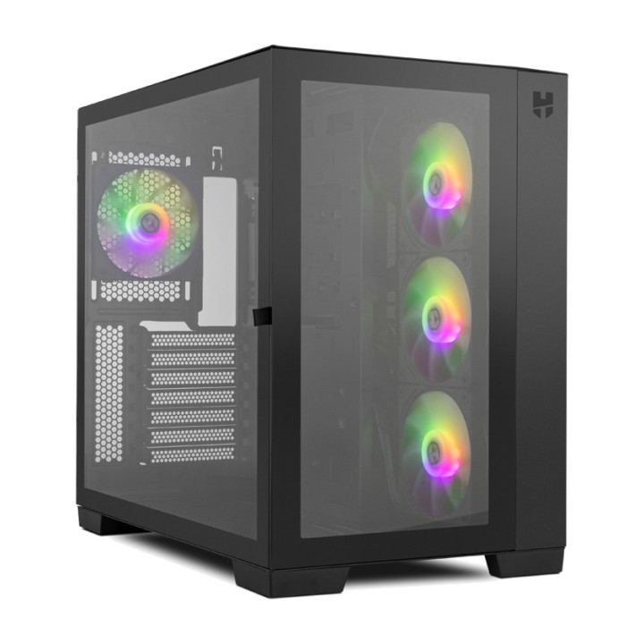 NOX ATX-Gaming-Midi-Tower-Gehäuse mit gehärtetem Glas und