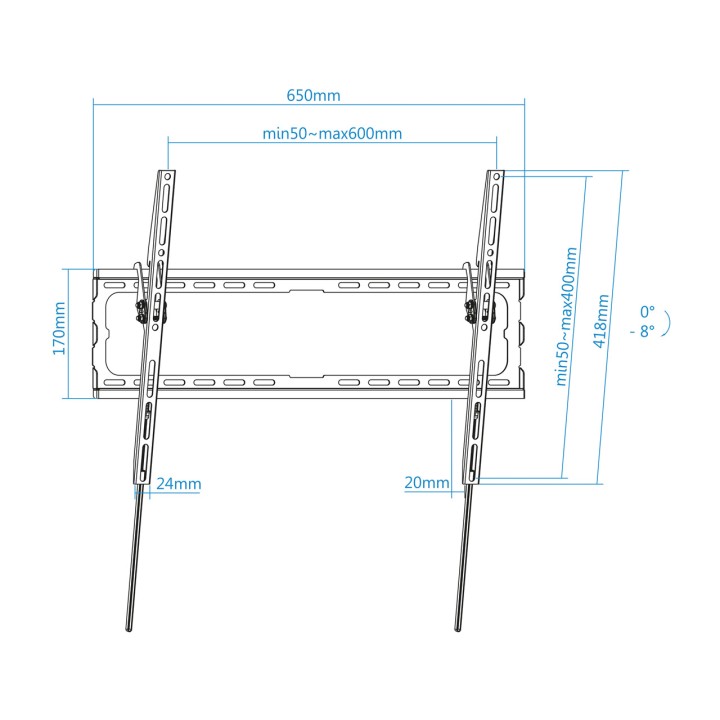 TOOQ Schuifbare wandmontage voor televisie LP1081T 37-80"
