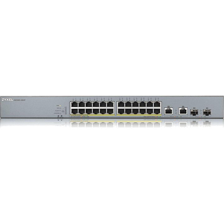 ZYXEL Switch gestionado de 24 puertos Gigabit PoE con 2 SFP