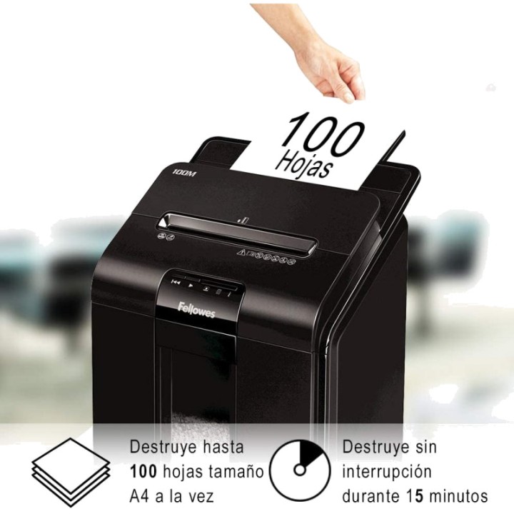 FELLOWES Automatic mini-cut paper shredder AUTOMAX-100M P-4