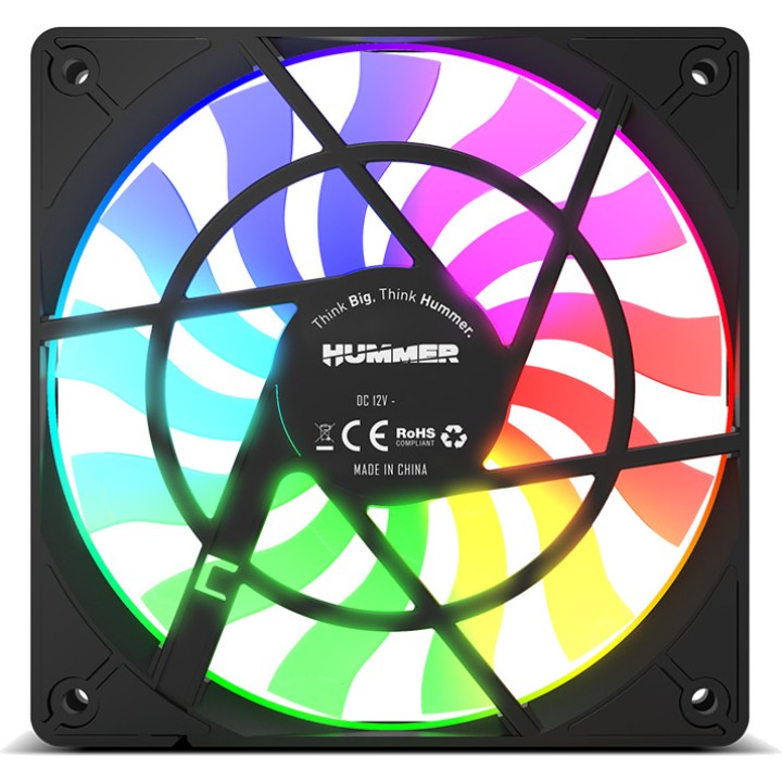 NOX Ventilador de caja ARGB extraplano HUMMER-SLIM-FAN 120MM