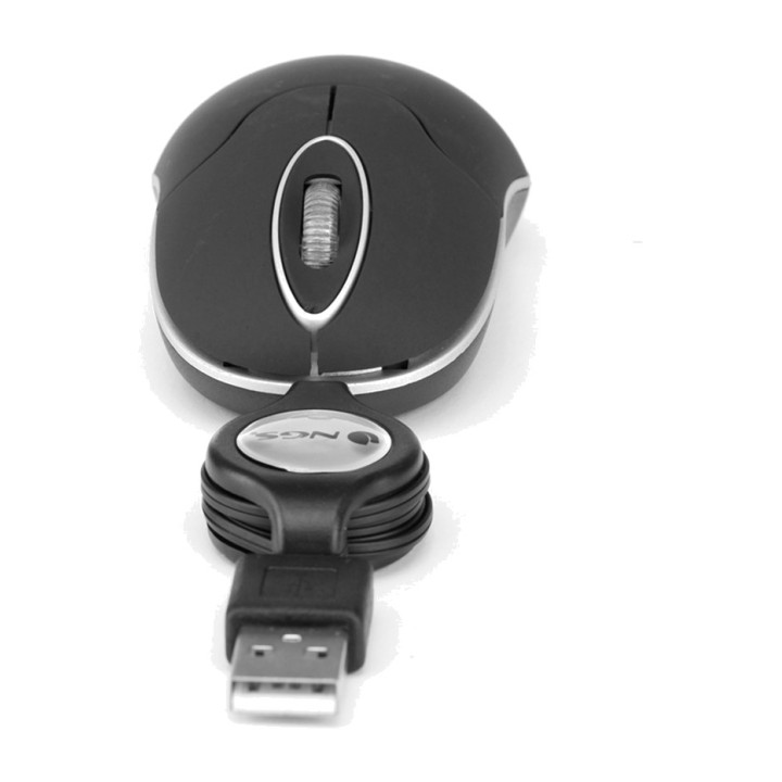 NGS Ratón óptico pequeño con cable retráctil USB SIN-1000DPI