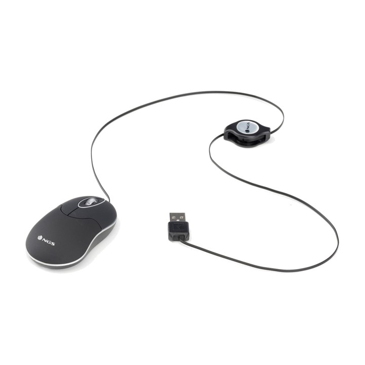 NGS Petite souris optique avec câble USB rétractable