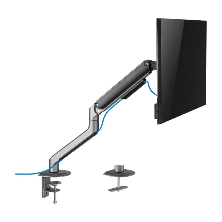 TOOQ Support pour moniteur avec bras à ressort et fixation