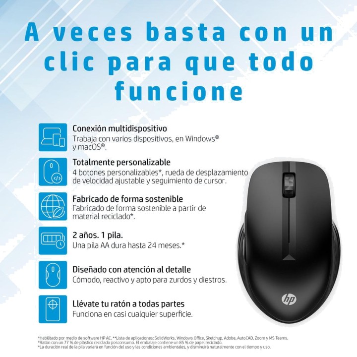HP Kabellose Multi-Device-Maus mit Bluetooth und