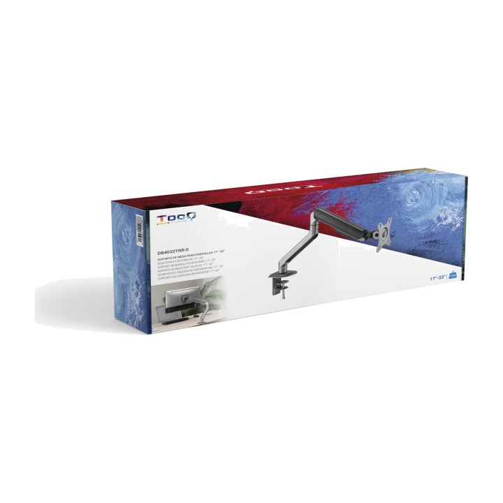 TOOQ Support pour moniteur avec bras à ressort et fixation