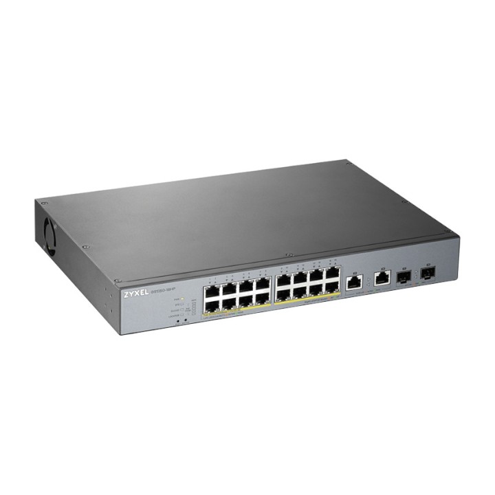 ZYXEL Switch gestionado de 16 puertos Gigabit PoE con 2 SFP