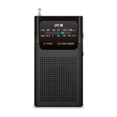 radio de bolsillo con clip y antena telescópica icy-max fm-am