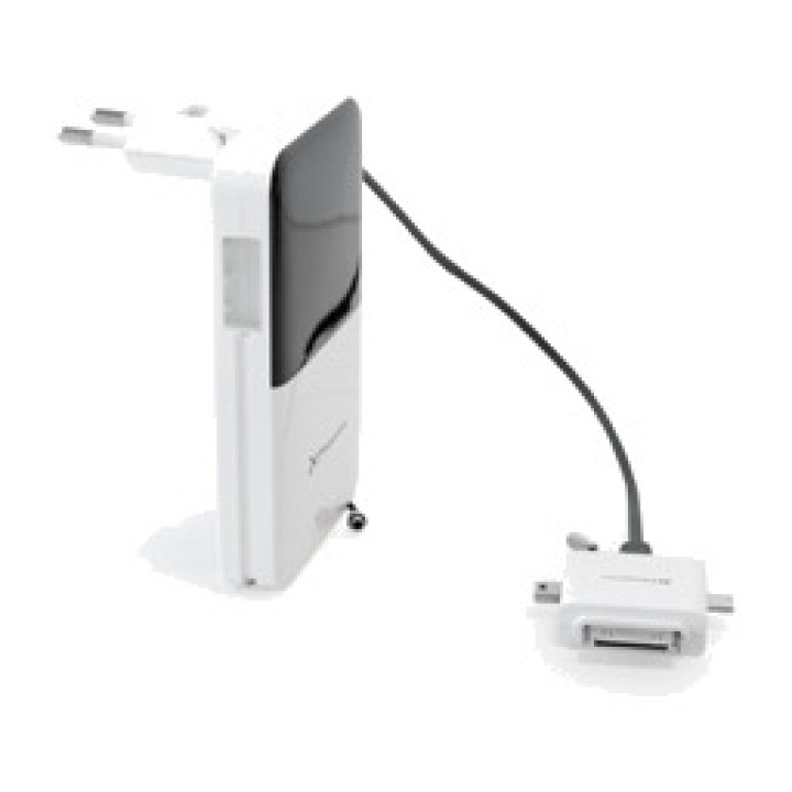 PHOENIX Vægoplader med 2-i-1 powerbank til mobiltelefon
