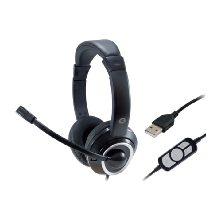 CONCEPTRONIC USB headphones with microphone, headband and