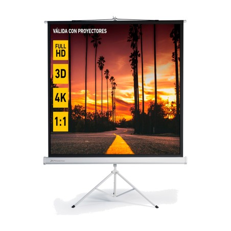 portable projection screen with tripod 112" 200x200cm 1:1