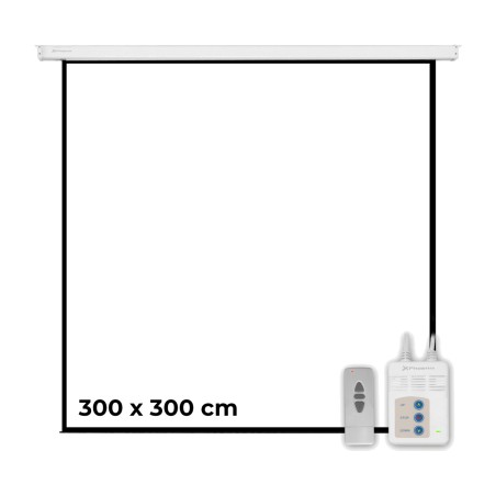 electric motorised projection screen for wall and ceiling 169" 300x300cm 1:1 4:3 16:9