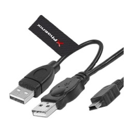 y-kaapeli, kaksoi-usb-a-liitin – mini-usb 2.0 5-pin 1,5m