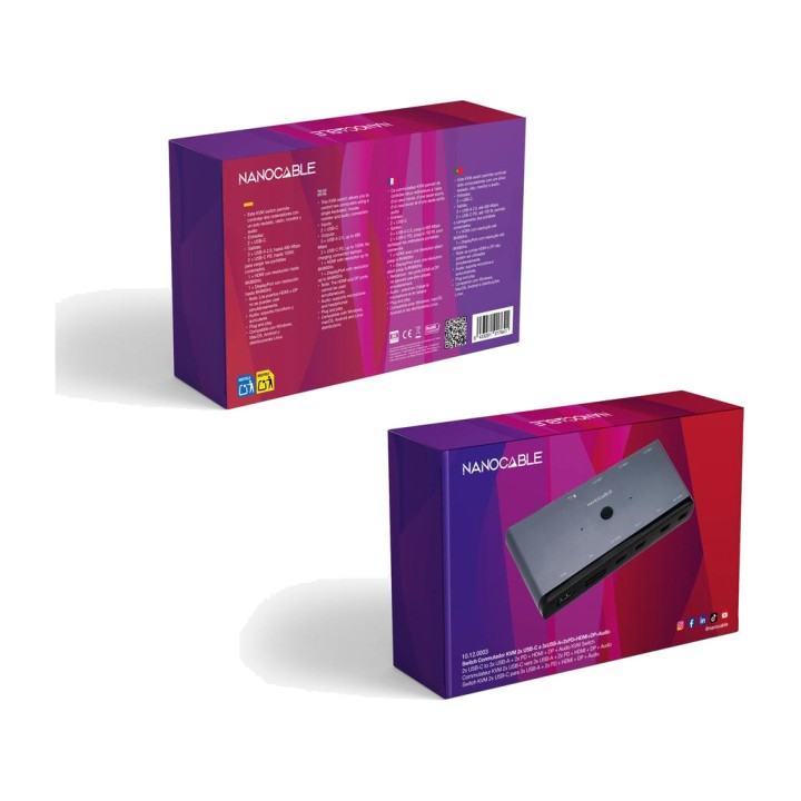 NANOCABLE Conmutador KVM para dos ordenadores con HDMI,