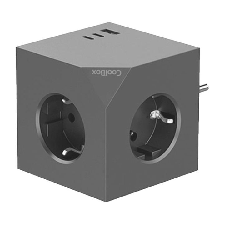 COOLBOX Wall-mounted multi-socket adapter with three outlets