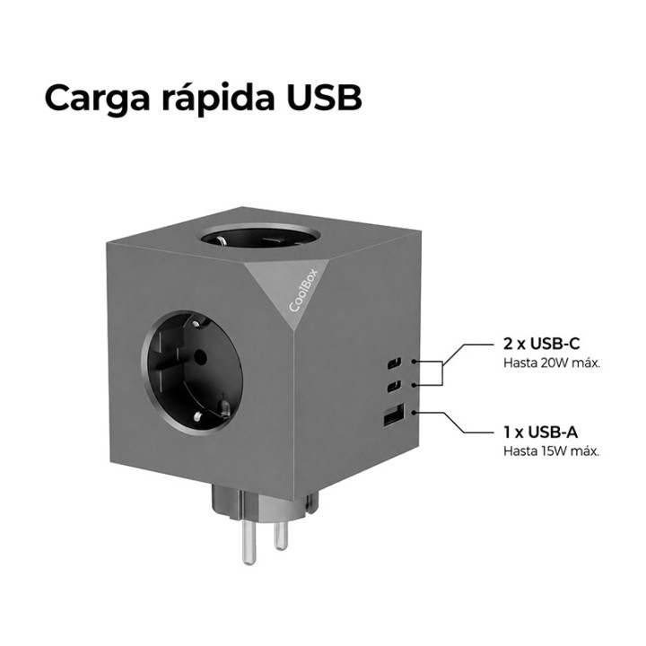 COOLBOX Wall-mounted multi-socket adapter with three outlets