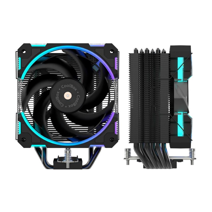 COOLBOX Ventirad pour CPU avec anneau d’éclairage ARGB