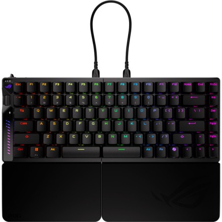 teclado gaming inalámbrico dividido magnético con distribución inglesa rog-falcata 75%